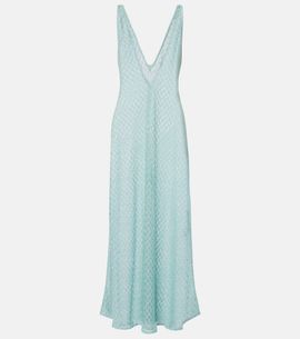 Missoni Missoni Open-knit lamé maxi dress