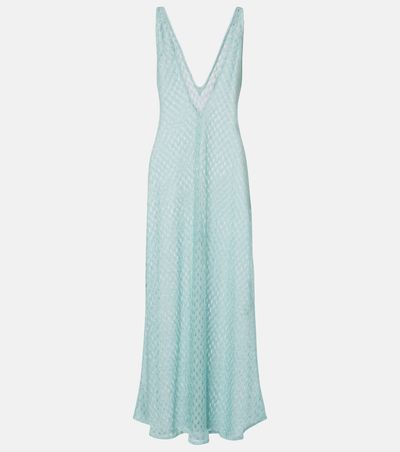 Missoni Missoni Open-knit lamé maxi dress
