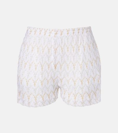 Missoni Missoni Open-knit lamÃ© shorts