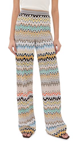 Missoni Missoni Pull On Pants Multicolor Beige Light Base