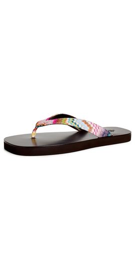 Missoni Missoni Ruth Sandals Raschel Zig Zag Metallic Multicolor