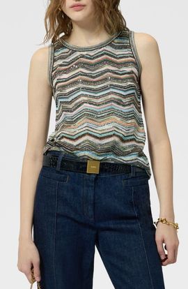 Missoni Missoni Sequin Metallic Jacquard Sleeveless Sweater