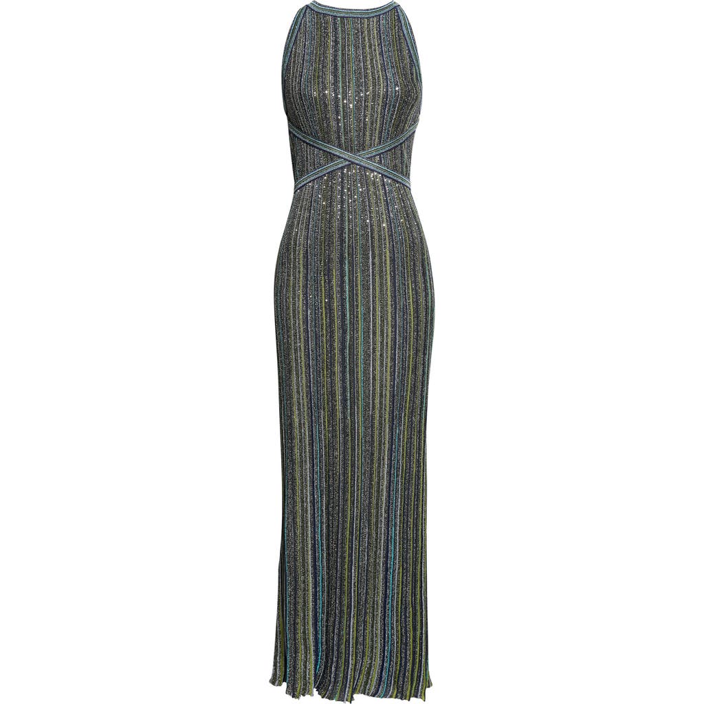 Missoni Missoni Sequin Stripe Knit Maxi Dress