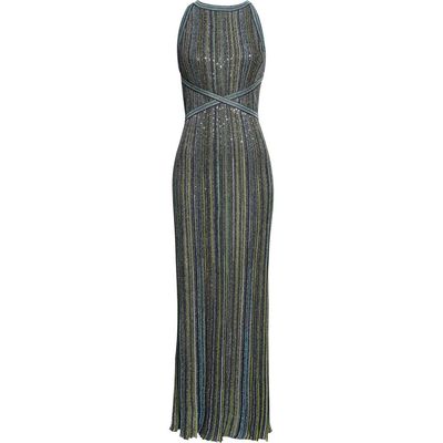 Missoni Missoni Sequin Stripe Knit Maxi Dress