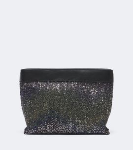 Missoni Missoni Sequined leather-trimmed clutch