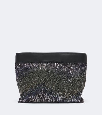 Missoni Missoni Sequined leather-trimmed clutch