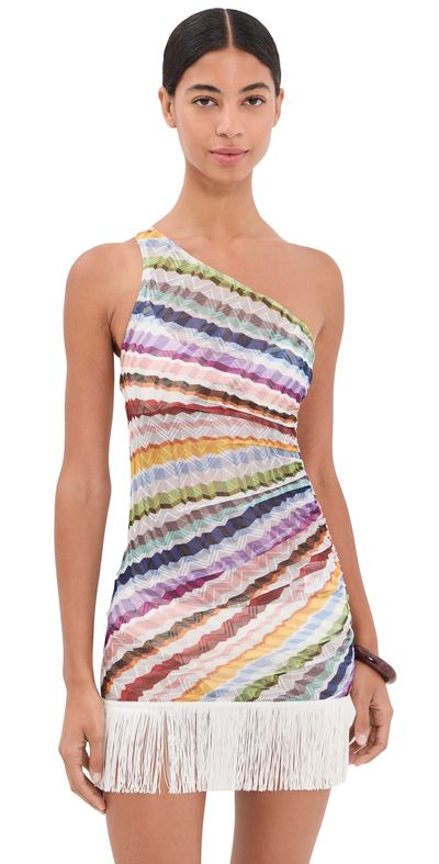 Missoni Missoni Short Fringe Cover Up Dress Smsp1-Multicolor