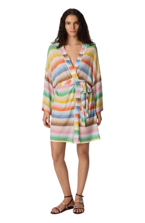 Missoni Missoni Short Kimono Cover-up With Dégradé Zigzag Pattern