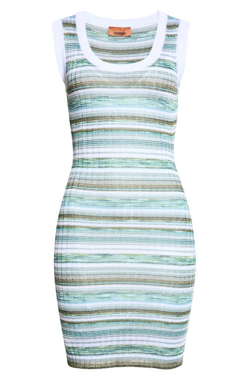 Missoni Missoni Sleeveless Space Dye Stripe Rib Mini Sweater Dress