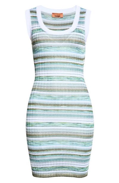 Missoni Missoni Sleeveless Space Dye Stripe Rib Mini Sweater Dress