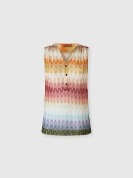 Missoni Missoni Sleeveless Viscose Lamé Blouse With Lace Motif