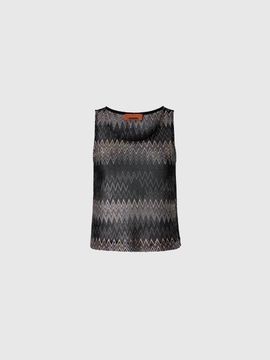 Missoni Missoni Sleeveless Viscose Lamé Chevron Top