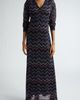 Missoni Missoni Sparkly Sequin Long Sleeve Shimmer Chevron Knit Maxi Dress - 1
