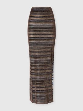 Missoni Missoni Striped Viscose Lamé Long Skirt With Slit