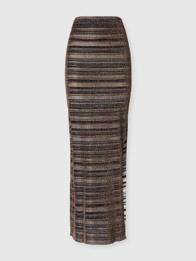Missoni Missoni Striped Viscose Lamé Long Skirt With Slit