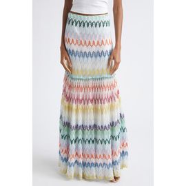 Missoni Missoni Tiered Raschel Metallic Zigzag Maxi Skirt
