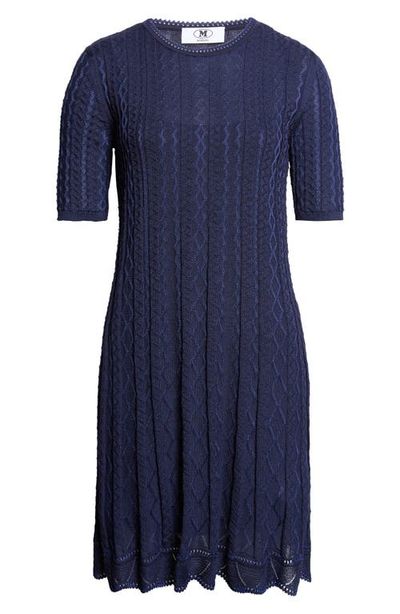Missoni Missoni Tonal Zigzag Short Sleeve Pleated Sweater Dress