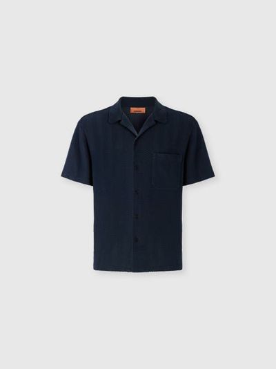 Missoni Missoni Tone-on-tone Chevron Cotton And Viscose Bowling Shirt