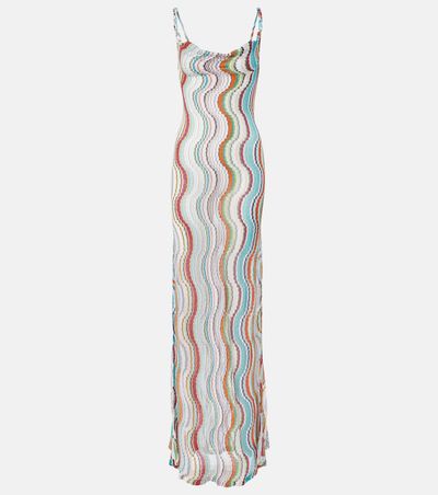 missoni open back maxi dress Sheer open-back maxi dress in multicoloured - Missoni