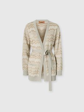 Missoni Missoni Zig Zag Viscose And Wool Cardigan With Belt