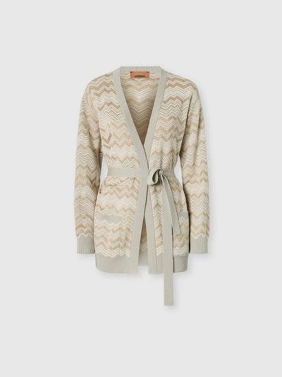 Missoni Missoni Zig Zag Viscose And Wool Cardigan With Belt