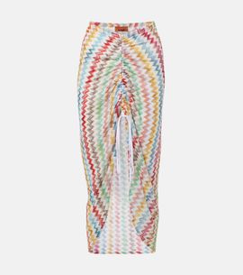 Missoni Missoni Zigzag asymmetric midi skirt