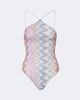 Missoni Missoni ZigZag halterneck swimsuit - 1