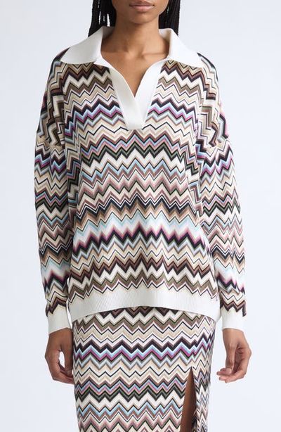 Missoni Missoni Zigzag Jacquard Polo Sweater