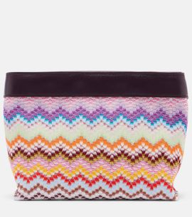 Missoni Missoni Zigzag Large leather-trimmed lamÃ© clutch