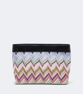 Missoni Missoni Zigzag leather-trimmed lamé pouch