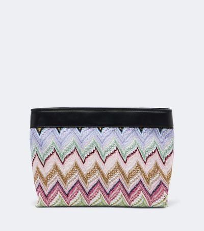 Missoni Missoni Zigzag leather-trimmed lamé pouch