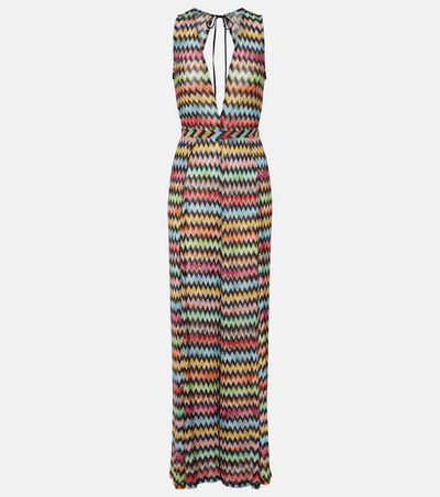 Missoni Missoni Zigzag open-back lamé jumpsuit
