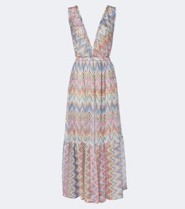 Missoni Missoni Zigzag tiered tulle beach dress
