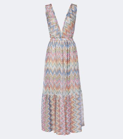 Missoni Missoni Zigzag tiered tulle beach dress