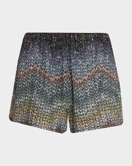 Missoni Paillette Chevron Pull-On Shorts