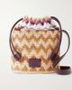 MISSONI Small striped raffia bucket bag - 1