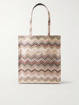 MISSONI Striped woven Lurex tote
