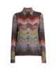 Missoni Women's Meander-Chevron Wefted-Loom Button-Front Shirt - 1