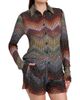 Missoni Women's Meander-Chevron Wefted-Loom Button-Front Shirt - 6