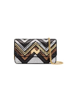 Missoni Women's Small Wave Sequin-Embellished Leather Wallet-On-Chain Bag