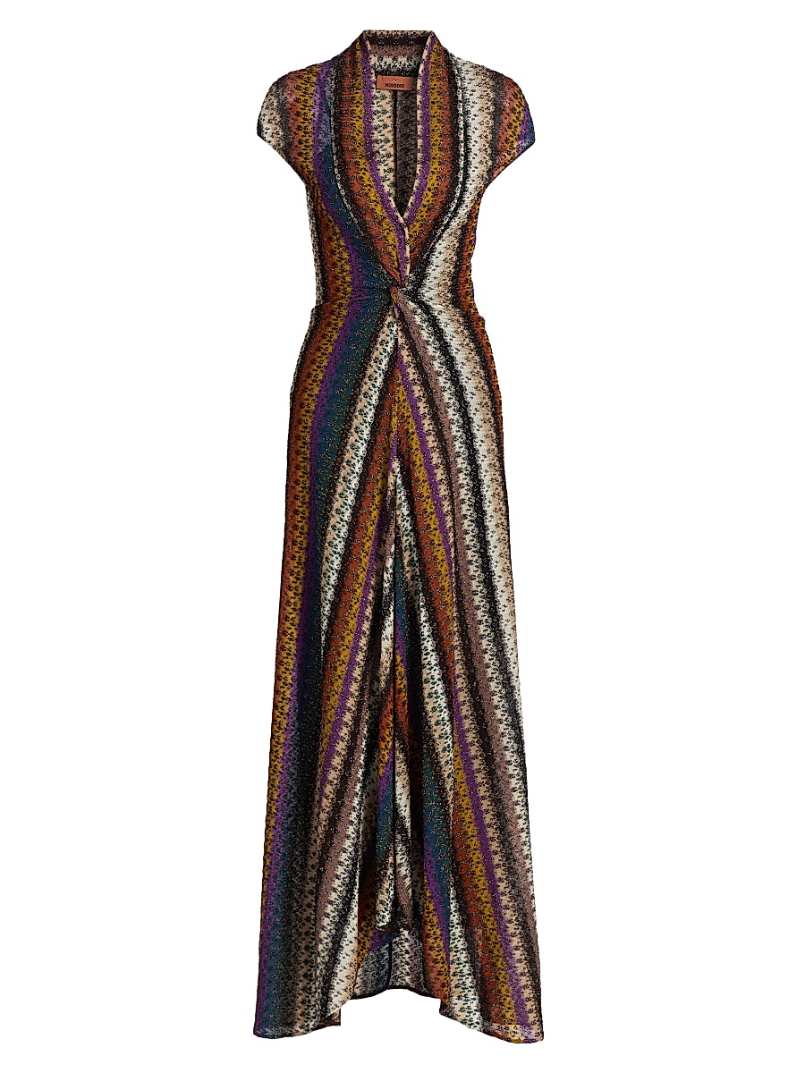 missoni mesh dress MISSONI One-shoulder cutout printed mesh maxi dress