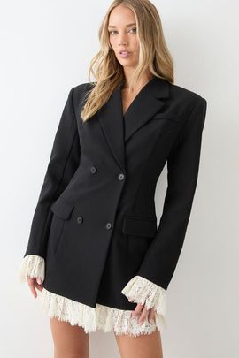 MissPap MissPap Lace Hem Tailored Blazer Dress