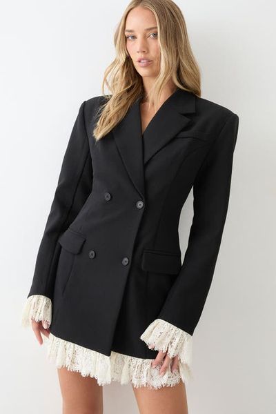 MissPap MissPap Lace Hem Tailored Blazer Dress