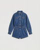 MissPap MissPap Structured Shoulder Denim Playsuit - 2
