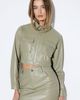 MissPap MissPap Woven Detail Faux Leather Jacket - 1