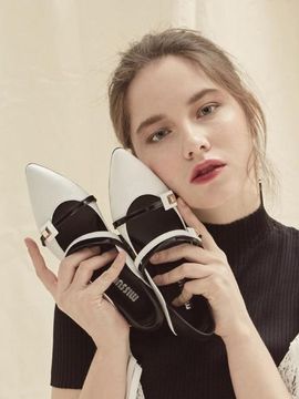 MISSUE Triple Strap Heel White