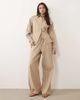 Missyempire Missy Empire cinch back detail fitted shirt in tan pinstripe - part of a set-Neutral - 2