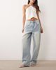 Missyempire Missy Empire cotton barrel leg jeans in light blue wash - 1