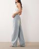 Missyempire Missy Empire cotton barrel leg jeans in light blue wash - 2