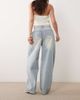 Missyempire Missy Empire cotton barrel leg jeans in light blue wash - 3